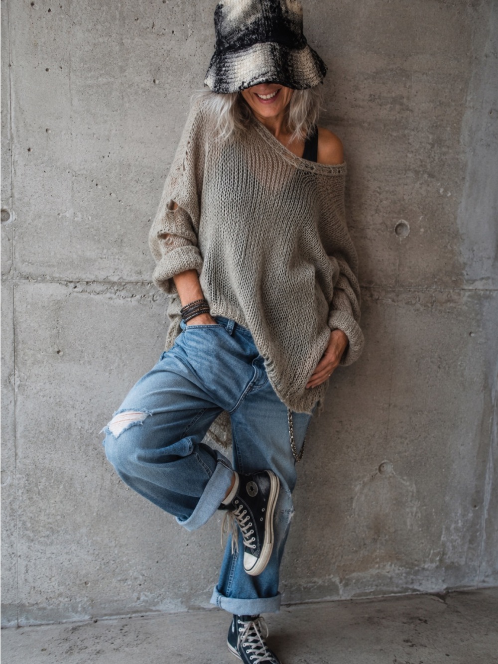 David and Young Black and Gray Plaid Bucket Hat